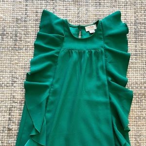 Kate Spade green ruffle dress